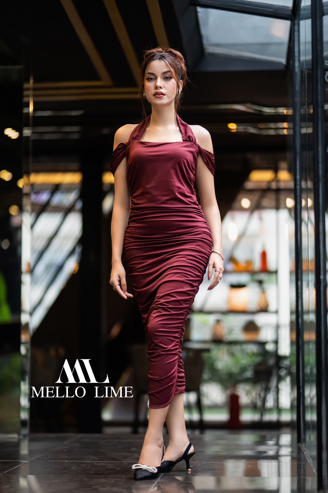 Women Bodycon Maroon Dress