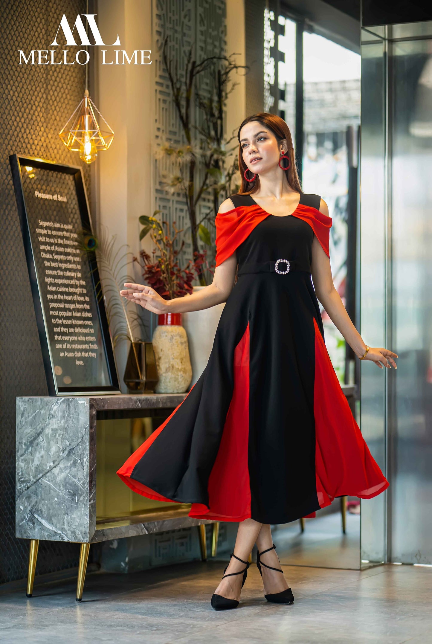 Red & Black Wedding Dress