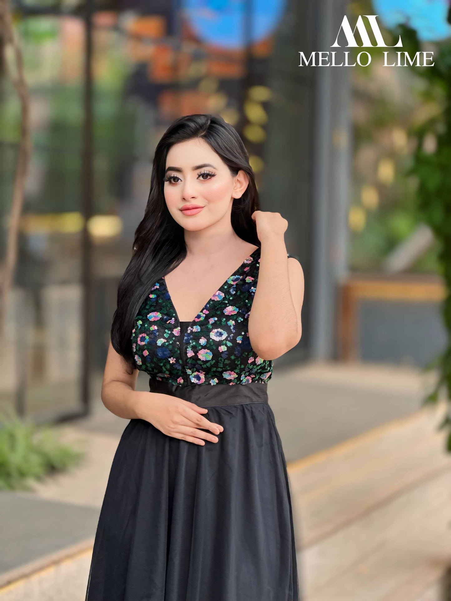 radiant Radiance black Sequince Dress