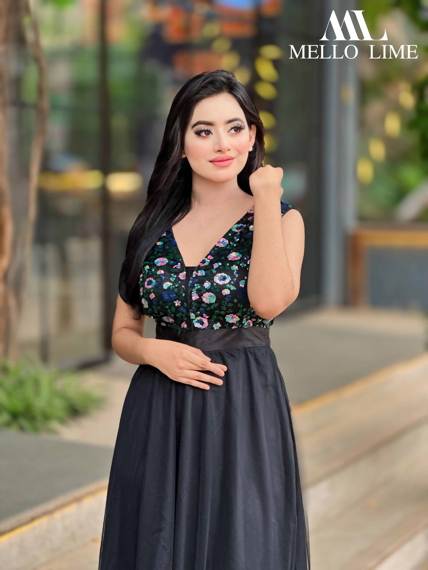 radiant Radiance black Sequince Dress