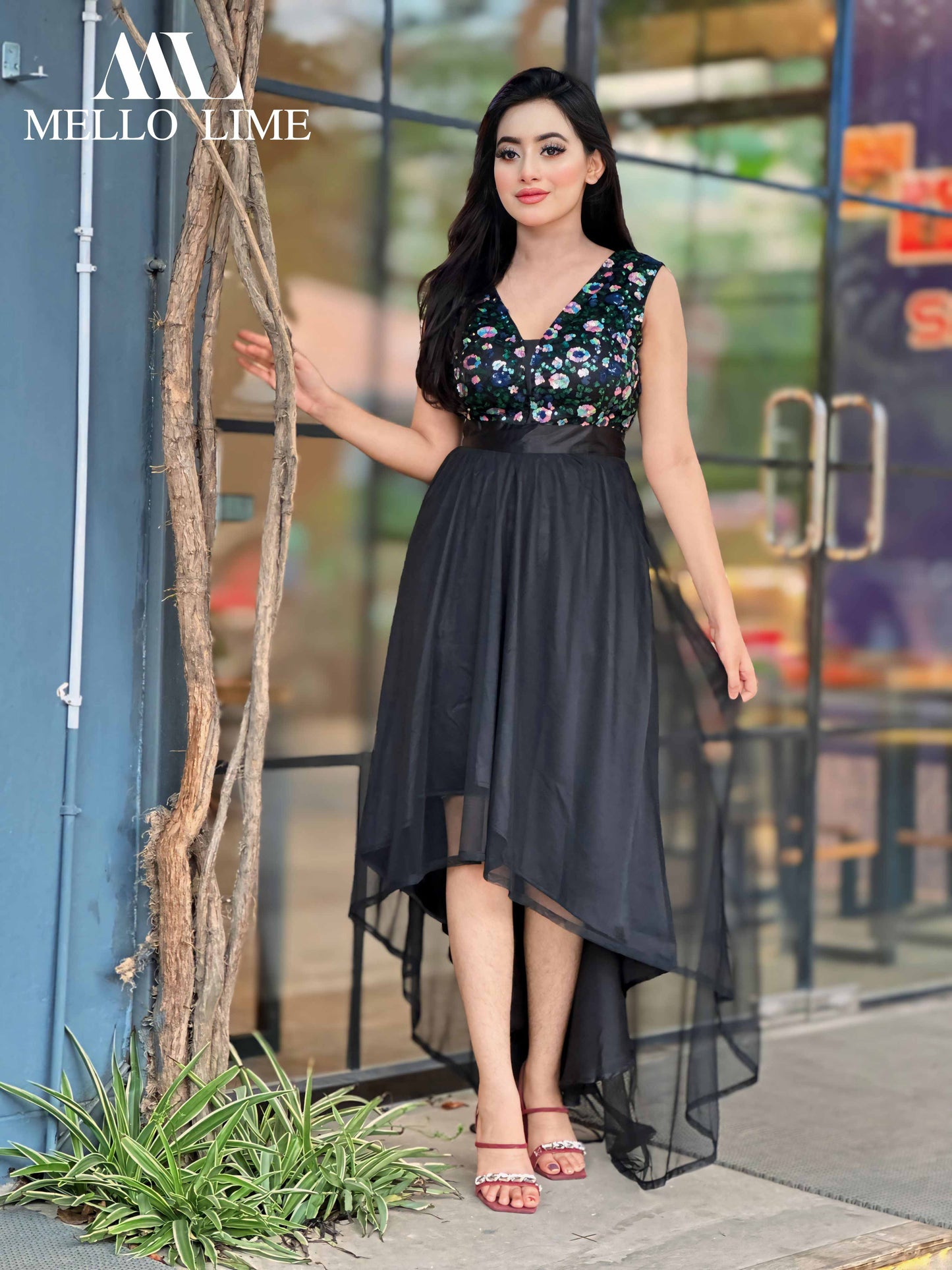 radiant Radiance black Sequince Dress