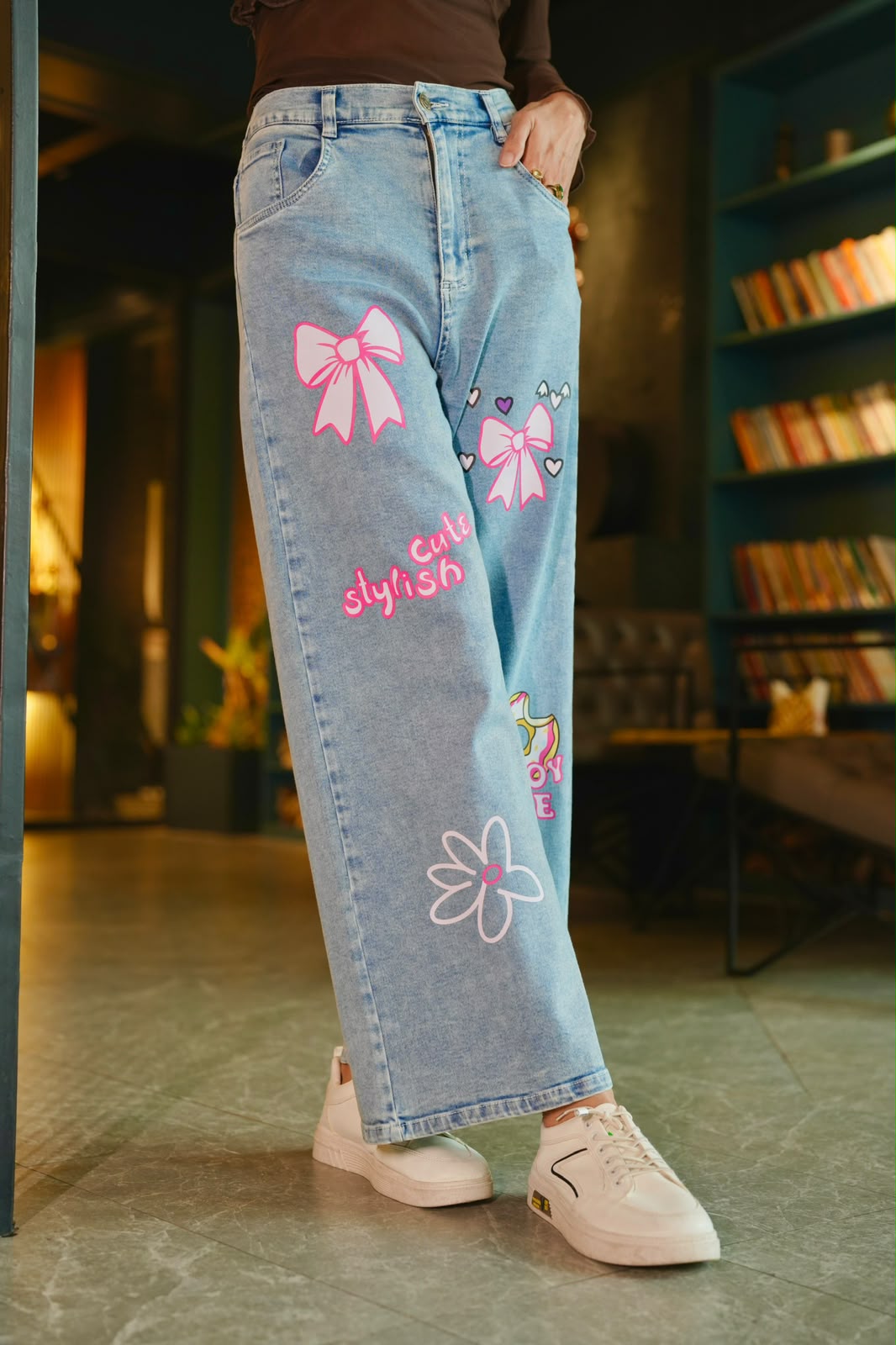 Pink Bow Denim