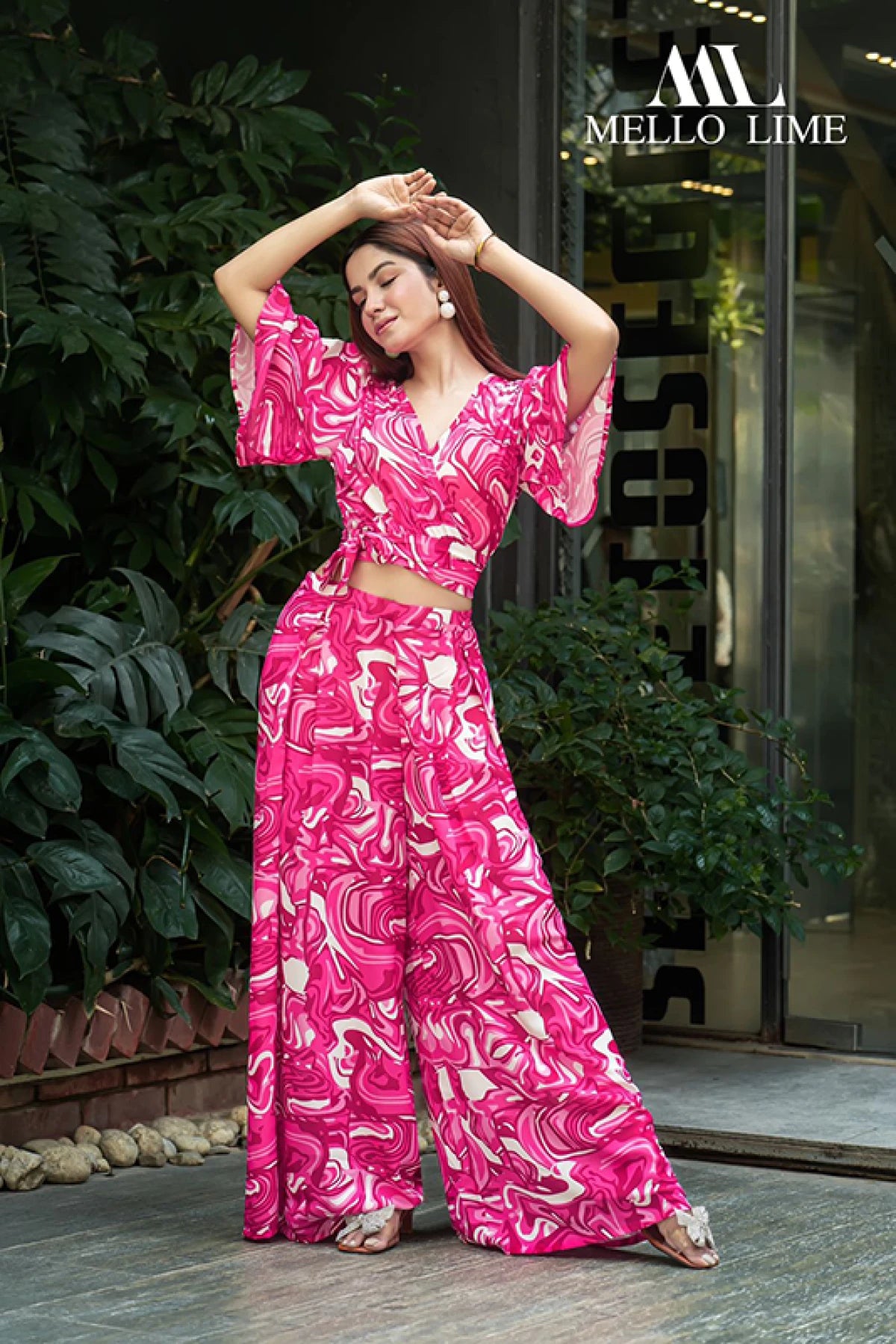 Pink Color Skirt Set