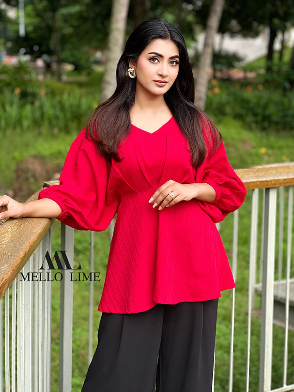 Elegant Red Color Tops