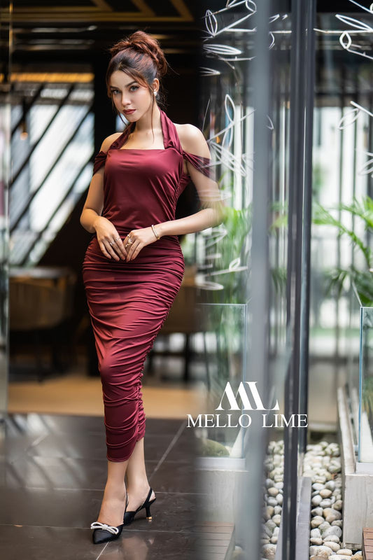 Women Bodycon Maroon Dress