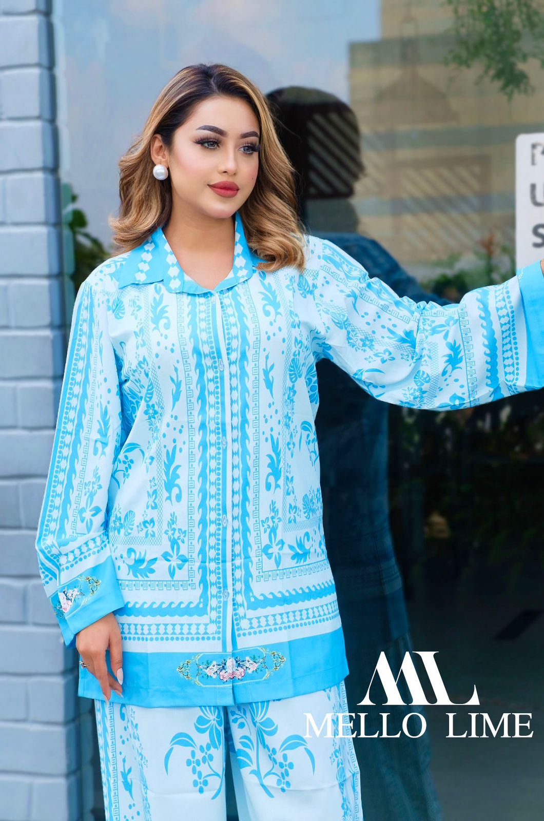 Nehla Set Neela Ensemble – Mello Lime