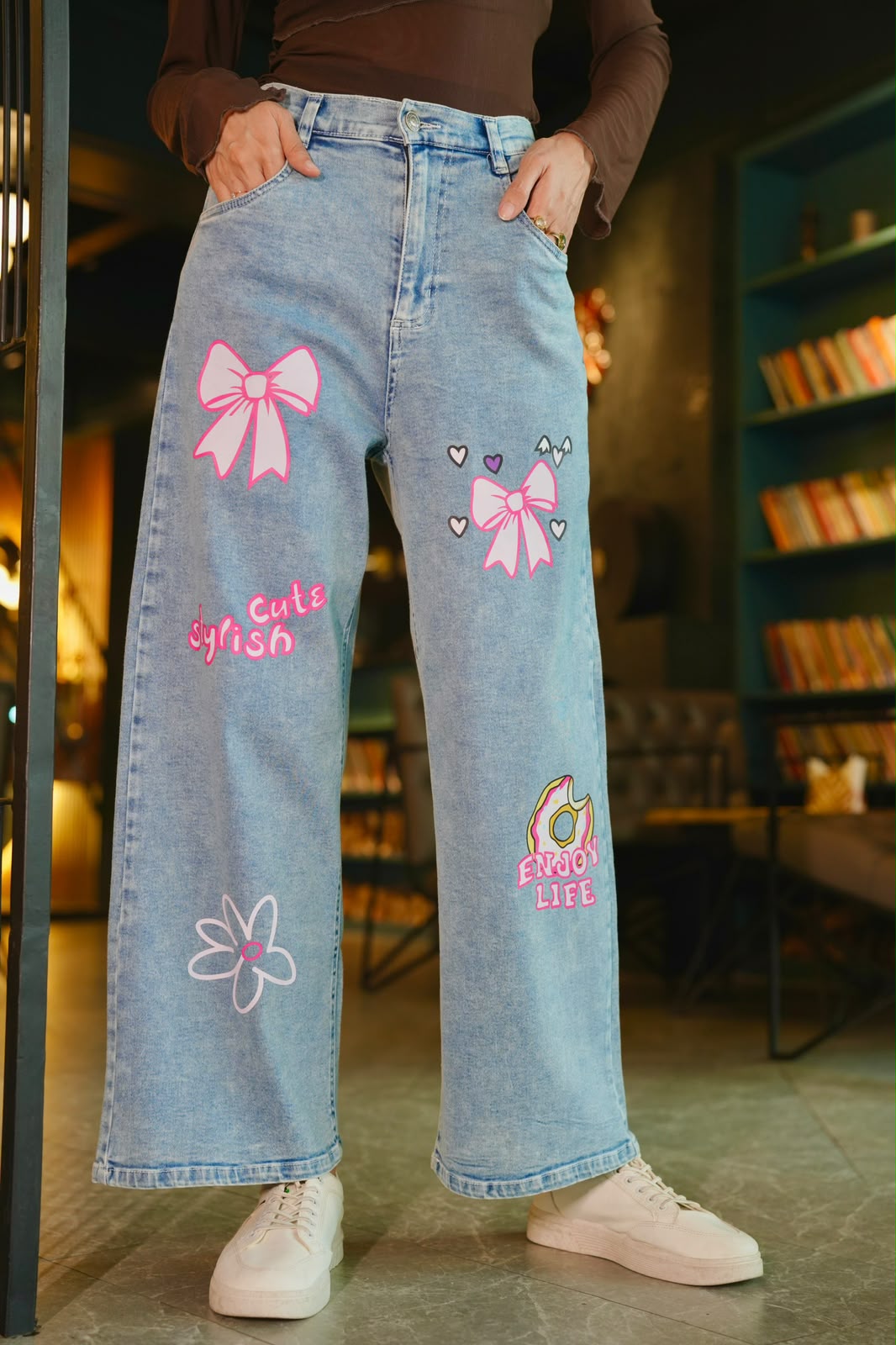 Pink Bow Denim
